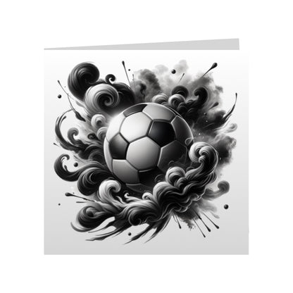 Square Greeting Cards - Sport - Paint Splashed Footballs