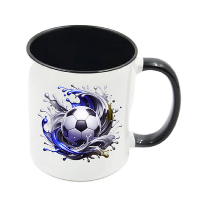 Mug - 11oz - Sports - Blue & Black Paint Splashed Football