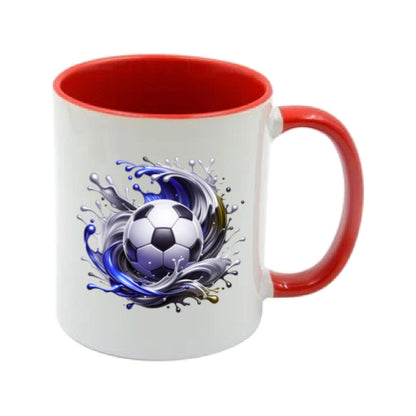 Mug - 11oz - Sports - Blue & Black Paint Splashed Football