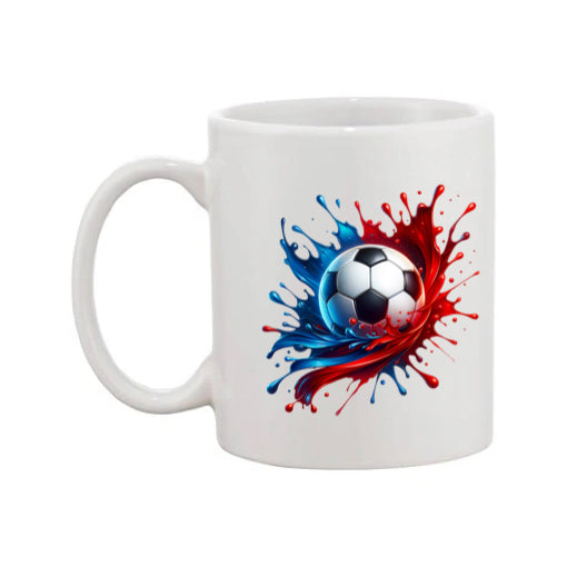 Mug - 11oz - Sports - Blue & Red Paint Splashed Football