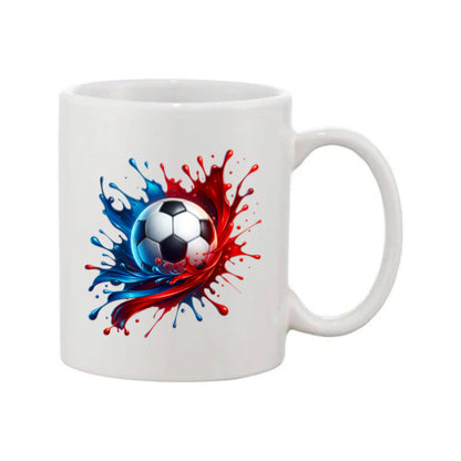 Mug - 11oz - Sports - Blue & Red Paint Splashed Football