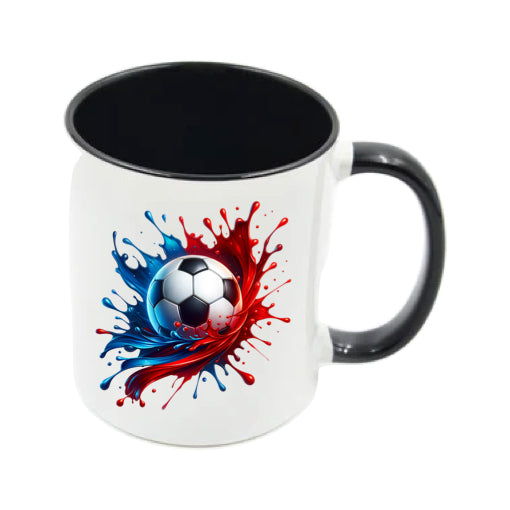 Mug - 11oz - Sports - Blue & Red Paint Splashed Football