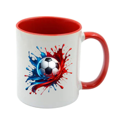 Mug - 11oz - Sports - Blue & Red Paint Splashed Football