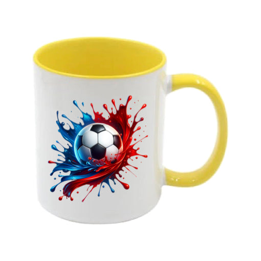Mug - 11oz - Sports - Blue & Red Paint Splashed Football