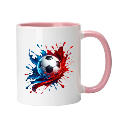 Mug - 11oz - Sports - Blue & Red Paint Splashed Football