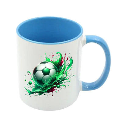 Mug - 11oz - Sports - Green & Red Paint Splashed Football 1