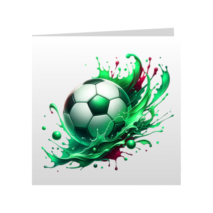 Square Greeting Cards - Sport - Paint Splashed Footballs