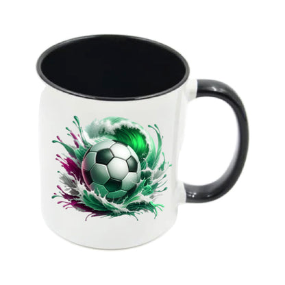 Mug - 11oz - Sports - Green & Red Paint Splashed Football 2