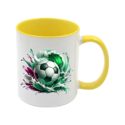 Mug - 11oz - Sports - Green & Red Paint Splashed Football 2