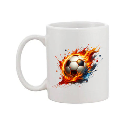 Mug - 11oz - Sports - Orange, Red, Blue Paint Splashed Football