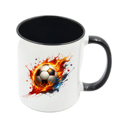 Mug - 11oz - Sports - Orange, Red, Blue Paint Splashed Football
