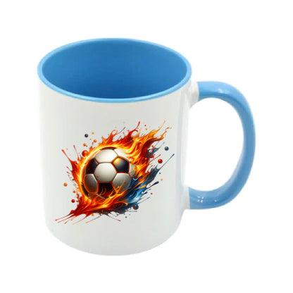Mug - 11oz - Sports - Orange, Red, Blue Paint Splashed Football