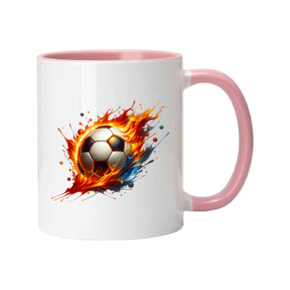 Mug - 11oz - Sports - Orange, Red, Blue Paint Splashed Football