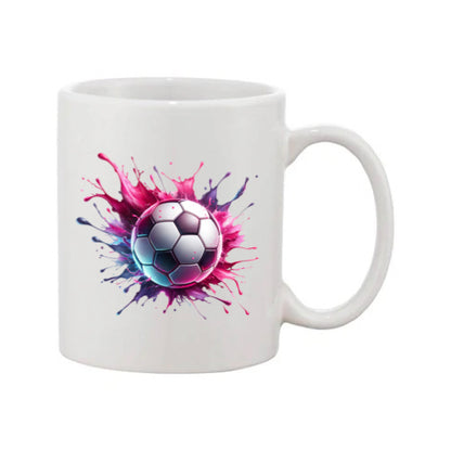 Mug - 11oz - Sports - Pink & Purple Paint Splashed Football