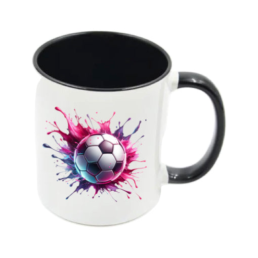 Mug - 11oz - Sports - Pink & Purple Paint Splashed Football