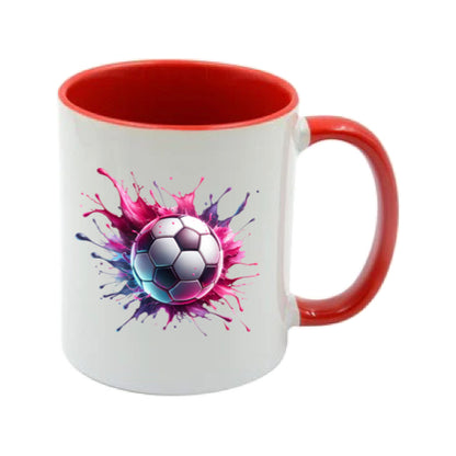 Mug - 11oz - Sports - Pink & Purple Paint Splashed Football