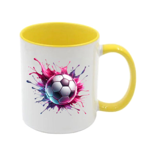 Mug - 11oz - Sports - Pink & Purple Paint Splashed Football