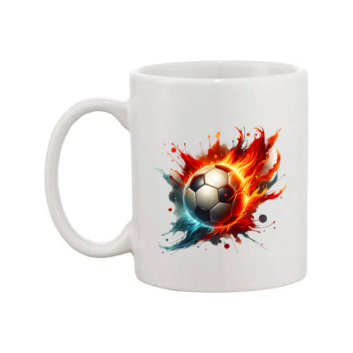 Mug - 11oz - Sports - Red,Orange, Blue Paint Splashed Football