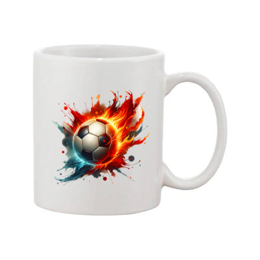 Mug - 11oz - Sports - Red,Orange, Blue Paint Splashed Football