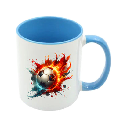 Mug - 11oz - Sports - Red,Orange, Blue Paint Splashed Football