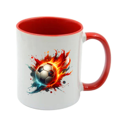 Mug - 11oz - Sports - Red,Orange, Blue Paint Splashed Football