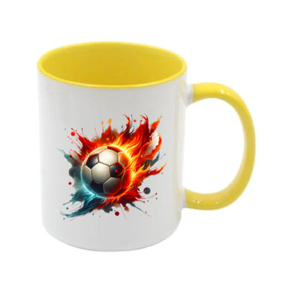 Mug - 11oz - Sports - Red,Orange, Blue Paint Splashed Football