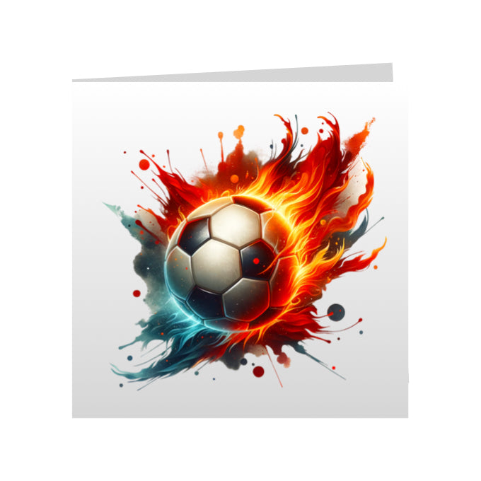 Square Greeting Cards - Sport - Paint Splashed Footballs