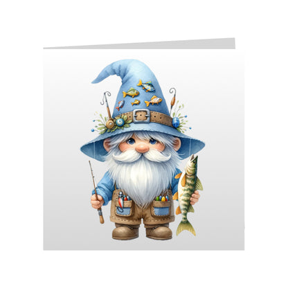 Square Greeting Cards - Hobbies - Fishing Gnomes
