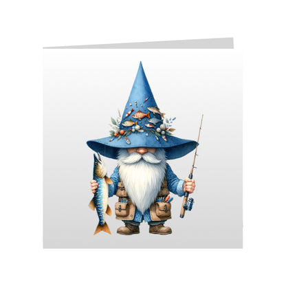 Square Greeting Cards - Hobbies - Fishing Gnomes