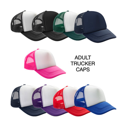 Adult Trucker Caps - 9 colours to choose from