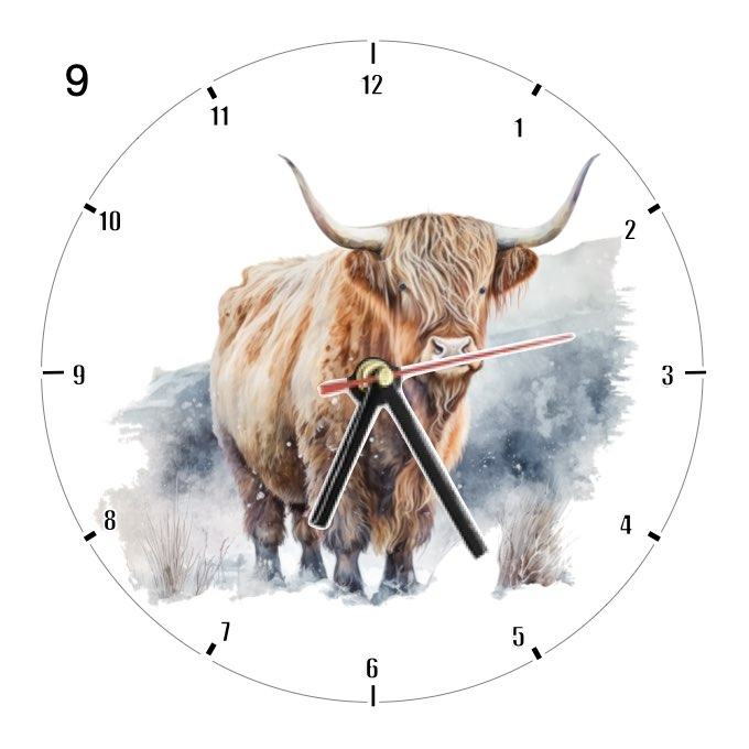 Clocks with 14x different Highland Cows - Group C