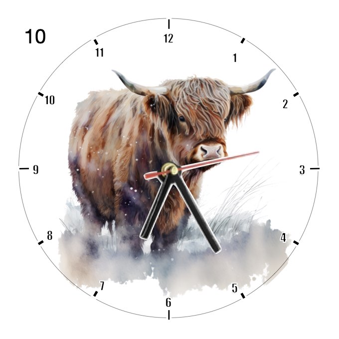 Clocks with 14x different Highland Cows - Group C