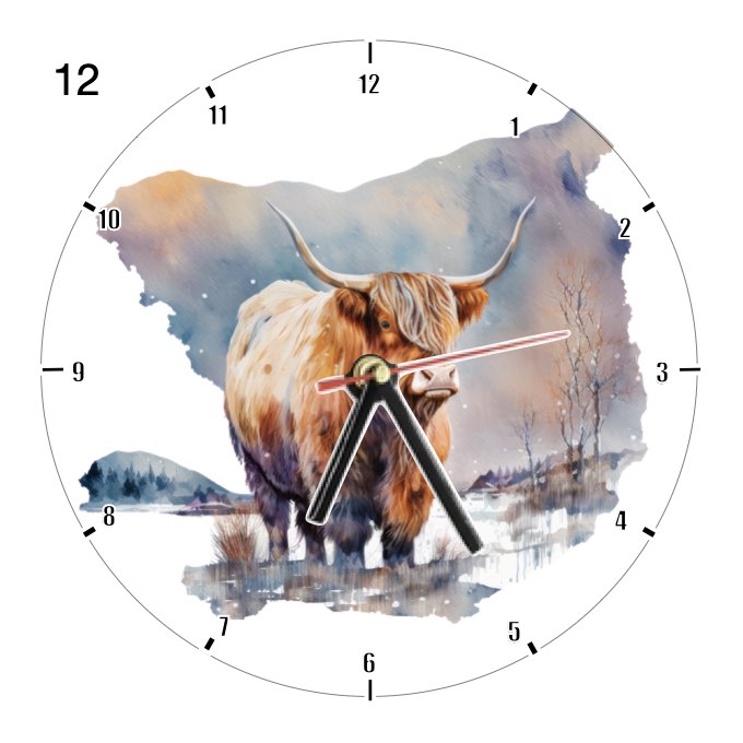 Clocks with 14x different Highland Cows - Group C