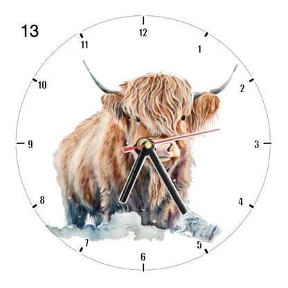 Clocks with 14x different Highland Cows - Group C