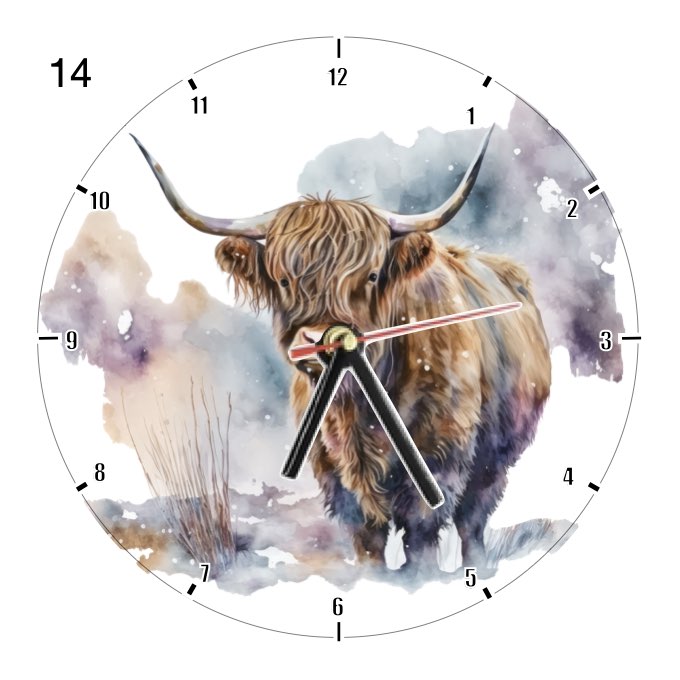 Clocks with 14x different Highland Cows - Group C