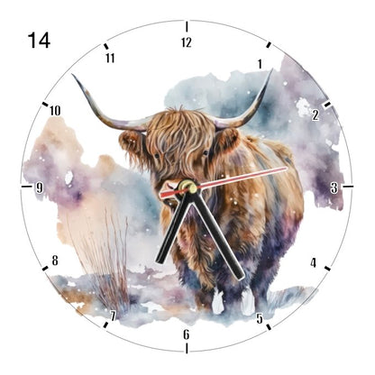 Clocks with 14x different Highland Cows - Group C