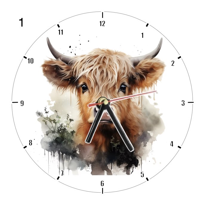 Clocks with 14x different Highland Cows - Group C