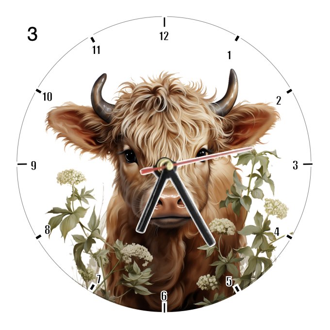 Clocks with 14x different Highland Cows - Group C
