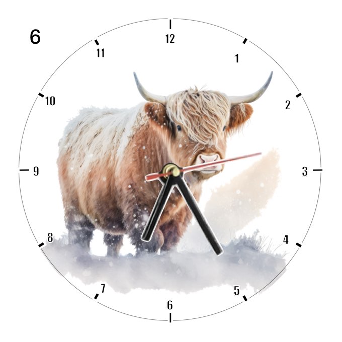 Clocks with 14x different Highland Cows - Group C
