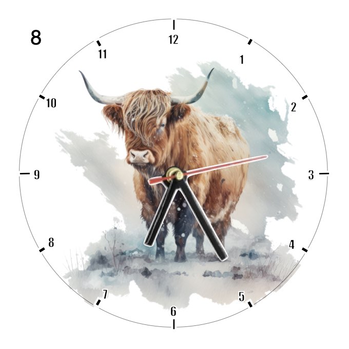 Clocks with 14x different Highland Cows - Group C