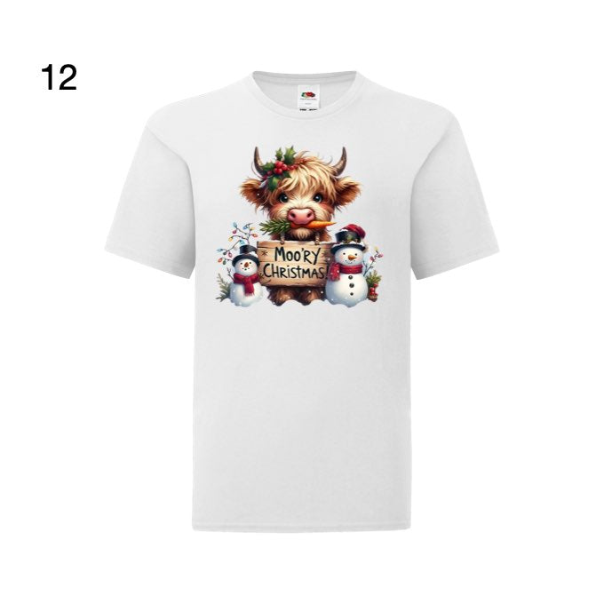 Kids - Christmas Highland Cows with Sayings - Images x9