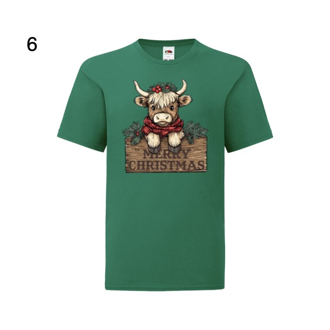 Kids - Christmas Highland Cows with Sayings - Images x9