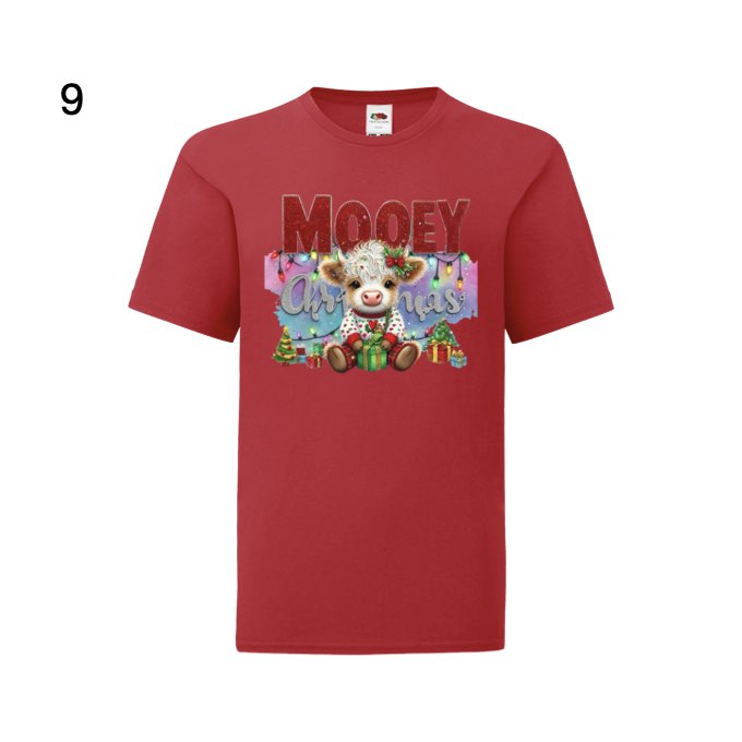 Kids - Christmas Highland Cows with Sayings - Images x9