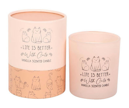 Life is better with cats - Vanilla Scented Candle