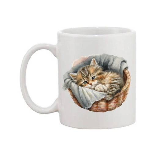 Mug - 11oz - Kitten in a basket