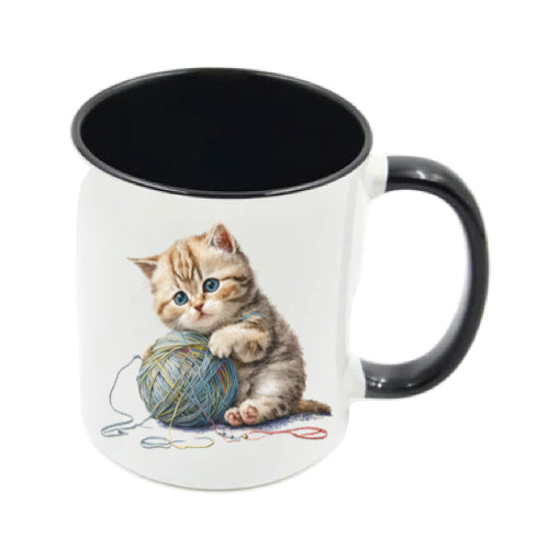 Mug - 11oz - Kitten playing with a wool 1