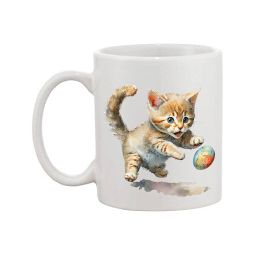 Mug - 11oz - Kitten playing with a ball