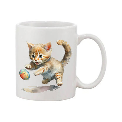 Mug - 11oz - Kitten playing with a ball