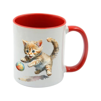 Mug - 11oz - Kitten playing with a ball