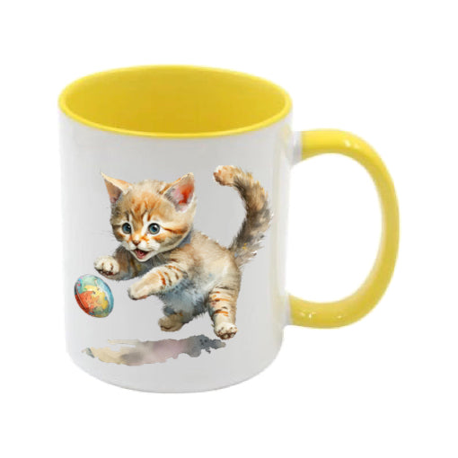 Mug - 11oz - Kitten playing with a ball